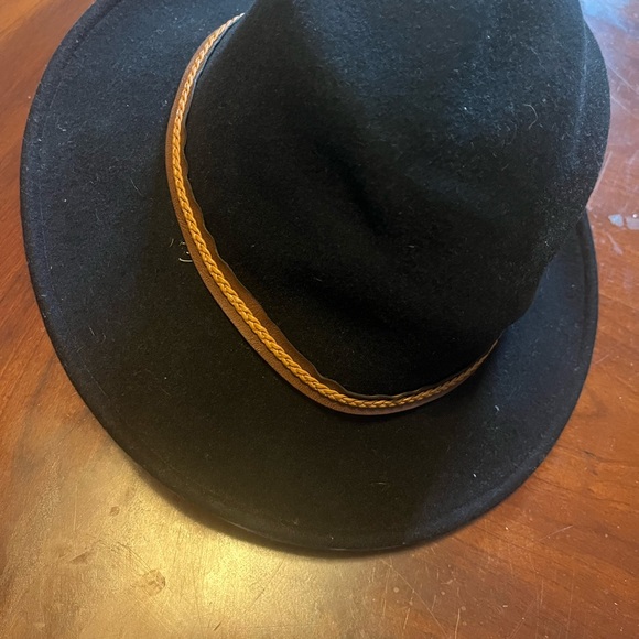 Black  Sima int size L Fedora Hat with Brown Band,,H4 - Picture 2 of 6